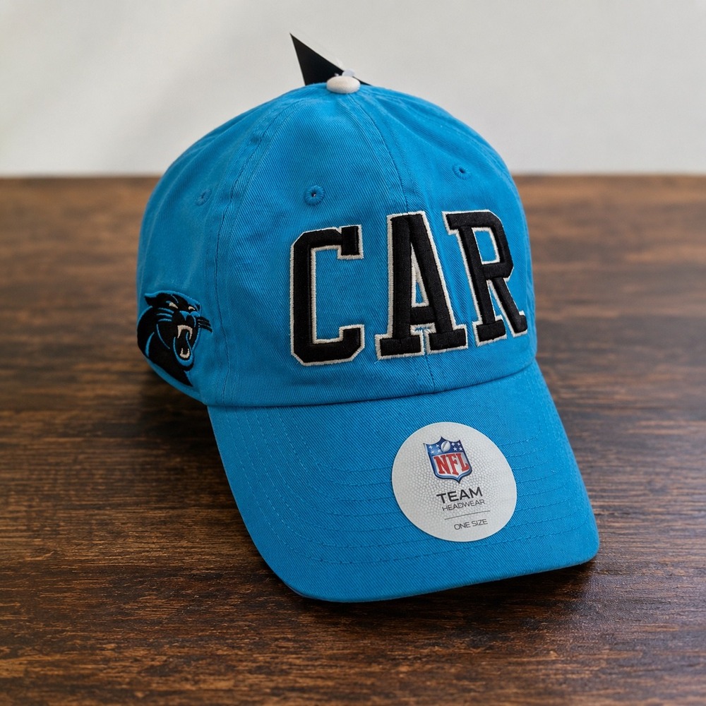 NFL Carolina Panthers Hat Mens Blue CAR Embroidered Adjustable Strapback Cap NEW